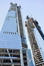 Skyscrapers under construction in Dalian city center, China